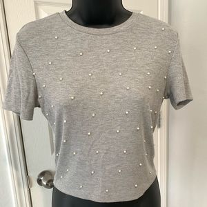 ⚡️2 for $20⚡️Zara Pearl Beaded Tee